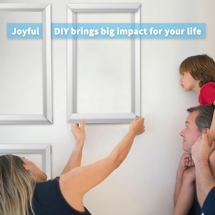 Pre-Cut Wall Molding Set, Ready-to-Assemble Panels, 3 Top 3 Bottom