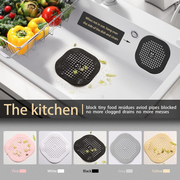 2 Pack Drain Hair Catcher Silicone Bathroom Accessories Shower Drain Protector Sink Drain Strainer Hair Stopper for Show
