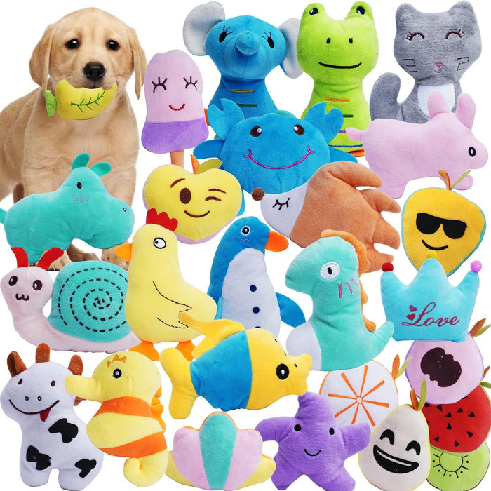 Pack of 26 Soft Small Medium Dog Squeaky Toys for Puppy