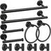 10pcs Matte Black Bathroom Hardware Set
