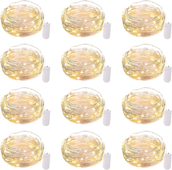 12 Pack 7ft Battery Operated LED Fairy Lights for Xmas Decoration