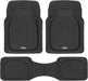 FlexTough Floor Mats for Cars, Black Deep Dish All-Weather Car Mats, Waterproof Trim-to Fit Automotive Floor Mats for Ca