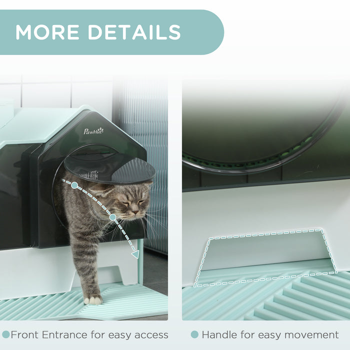 Hooded Cat Litter Box with Tracking Mat