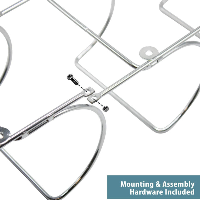 6-Tier Wall-Mounted Rolled Towel Rack — Silver