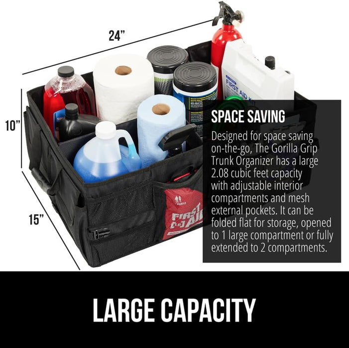 Trunk Organizer for SUV and Cars, Large Capacity Black