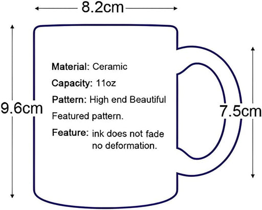 Ceramic Coffee Mug with Minimalist Expression Design, White, 11 Oz, Novelty Tea Cup for Anniversary, Birthday, Christmas Gift (Man Face)