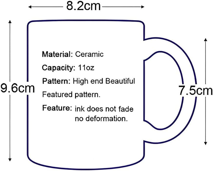 Ceramic Coffee Mug with Minimalist Expression Design, White, 11 Oz, Novelty Tea Cup for Anniversary, Birthday, Christmas Gift (Man Face)