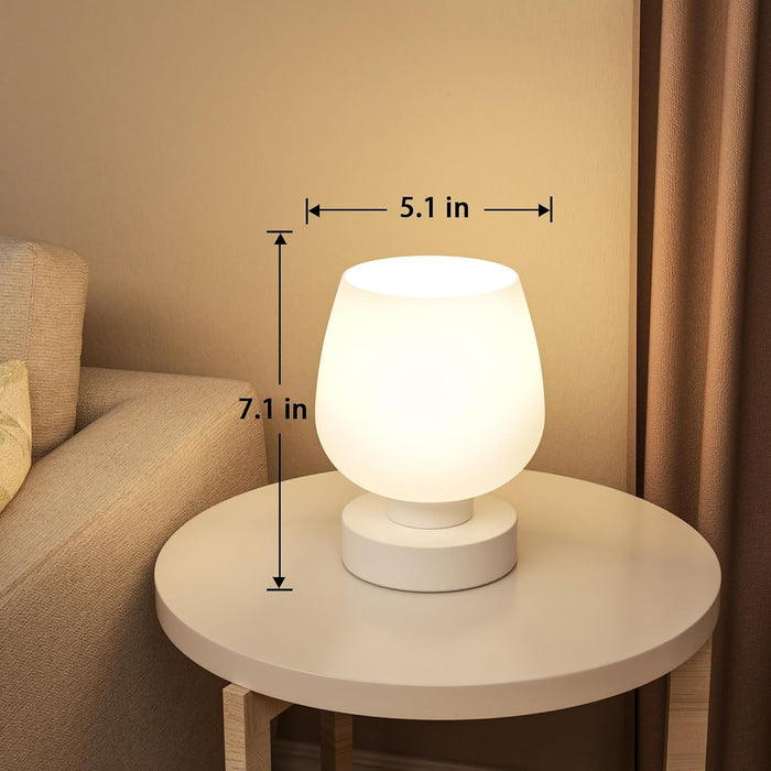 Small Touch Table Lamp for Nightstand, 3 Way Dimmable Bedside Lamp