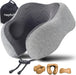 Neck Pillow for Traveling, Upgraded Travel Neck Pillow for Airplane 100% Pure Memory Foam Travel Pillow for Flight Headr