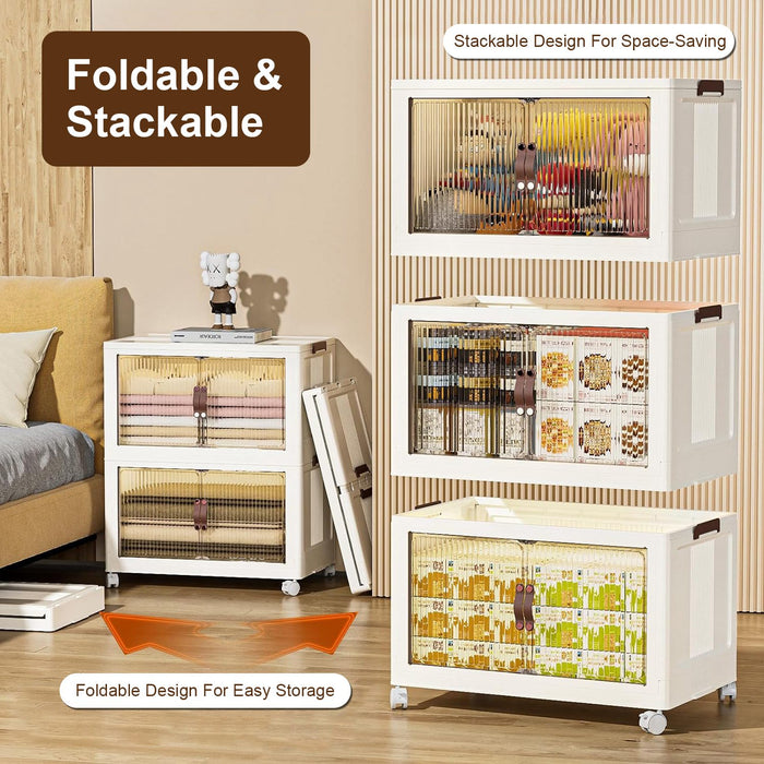 Three-Piece Rolling Foldable Storage Bins