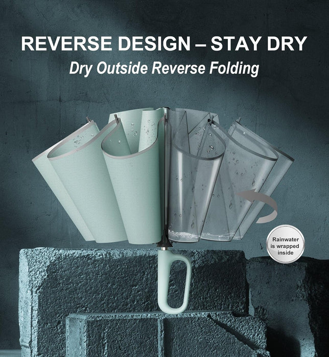 Inverted Umbrella with Auto Open Close Windproof Compact Travel