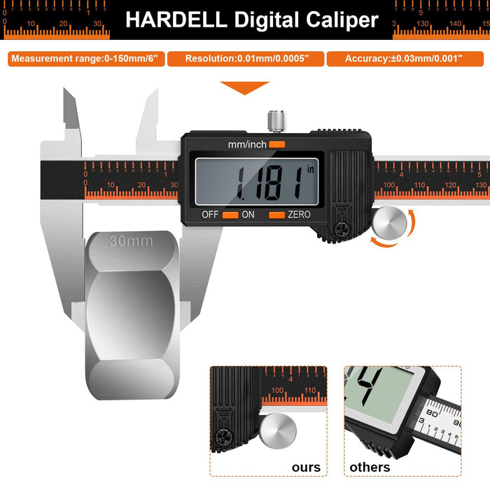 Digital Caliper 6 Inch, Caliper Measuring Tool with Large LCD