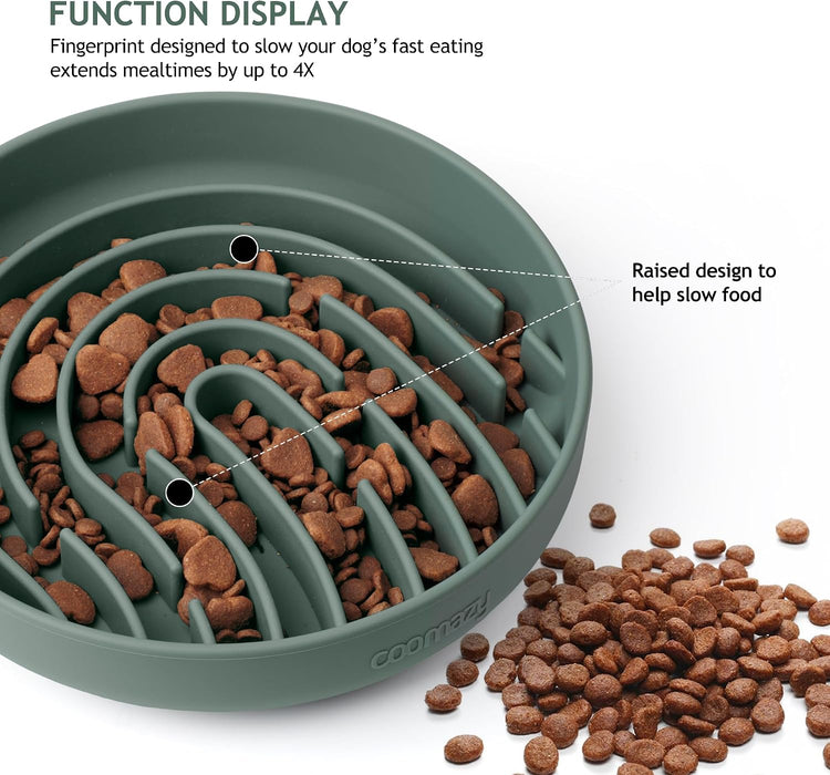 Slow Feeder Dog Bowls, Silicone Anti Choking Puzzle Dog Food Bowl