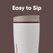 Owala SmoothSip Slider Insulated Stainless Steel Coffee Tumbler, Reusable Iced Coffee Cup, Hot Coffee Travel Mug, BPA Free 12 oz, Vanilla Bean