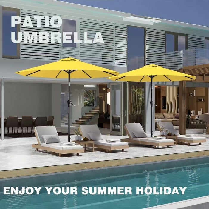 9FT Outdoor Patio Umbrella with Tilt and Crank, Yellow