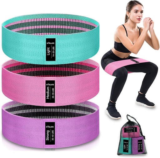 Exercise Bands, 3 Levels Fabric Resistance Bands for Working Out, Workout Bands Resistance for Women & Men, Multi-Colore