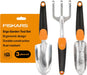 Fiskars 3-Piece Garden Hand Tools Set w/ Trowel, Transplanter & Cultivator