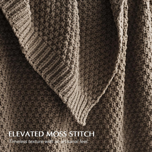 HOME Chunky Chenille Knit Throw Blanket, 50 x 60, Mocha Brown