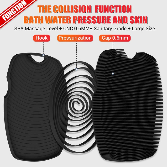 Silicone Bdoy Scrubber -Anti Zinc Infused-Exfoliating Shower Brush
