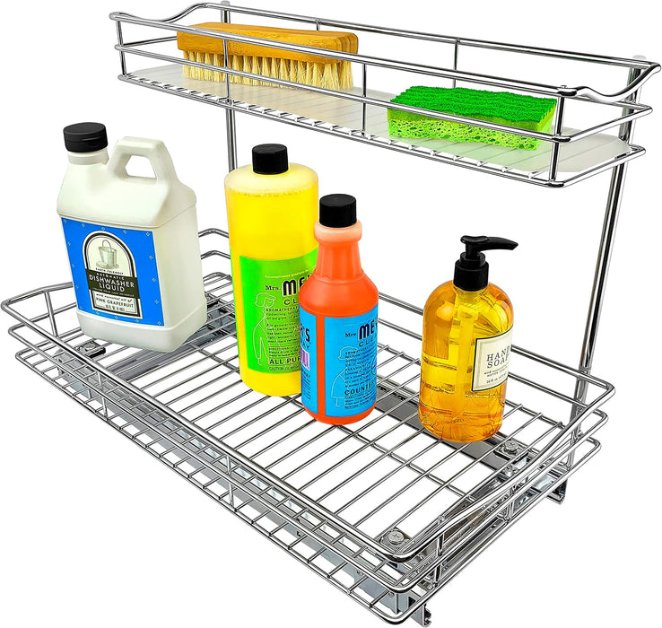 ® Pull Out Under Sink Kitchen Cabinet Organizer - 11.5 in. x 18 inch deep Drawer - Sliding Shelf Organizer for Cabinets 