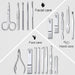 Manicure Set 18Pcs Stainless Steel Nail Clippers Set with Case Black