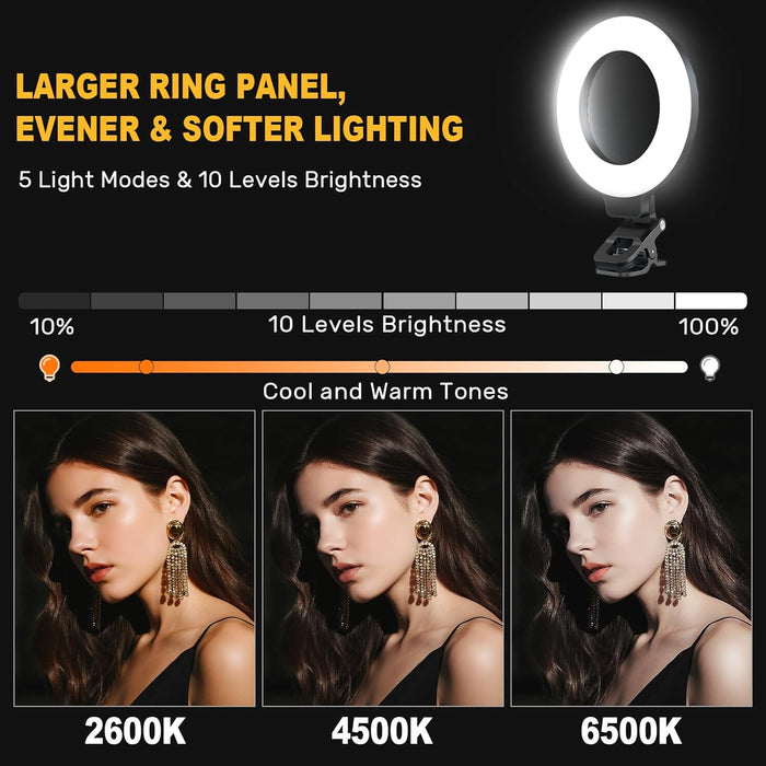 Ring Light for Video Conference Lighting,360°Adjustable,Portable LED Video Conference Lighting for Monitor,Laptop&Deskto