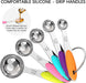 Nesting Measuring Cups and Spoons Set, Stainless Steel with Soft Silicone Handle – Heavy Duty & Dishwasher Safe for Meas