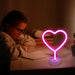 2 Pack Heart Neon Signs, Pink LED Lights, USB or Battery Powered