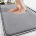 Thick Memory Foam Bathroom Rugs 30x20, Soft Absorbent Bath Mat, Grey