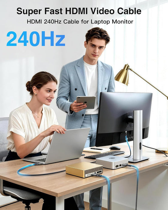 10K 8K 4K HDMI Cable 48Gbps 6.6 FT, Certified Ultra High Speed HDMI® Cable 4K 240Hz 144Hz 120Hz 8K60Hz 0.01ms HDR10+ eARC HDCP2.3 Netflix Roku TV PC Monitor Projector PS5 Xbox