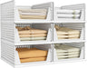 6 Pack Closet Organizer Storage Bins Stackable Plastic Drawer Shelf