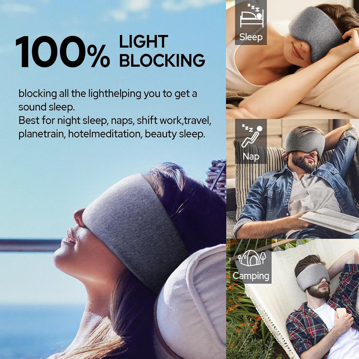 Cotton Sleep Eye Mask for Men and Women, 100% Blocking Light Sleeping Mask