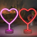 2 Pack Heart Neon Signs, Pink LED Lights, USB or Battery Powered