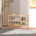 3 Tier Bamboo Shoe Rack for Closet Free Standing Wood Shoe Shelf Storage Organizer for Entryway Small Space Stackable 27