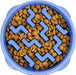 Fun Feeder Slo Bowl – Medium 2‑Cup Capacity, Slow Feeding, Small to Medium Dogs & Cats, Non-Slip, Blue, Notch Pattern