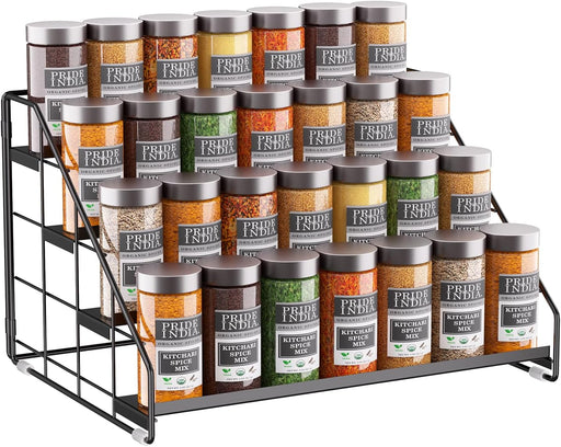Spice Rack Organizer for Cabinet, 4 Tiered Spice Rack Organizer, Tiered Adjustable Spice Shelf for Kitchen Countertop Or