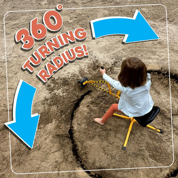 - Steel Kids Excavator Ride on Toy Sand Digger for Kids rotates 360