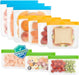 10 Pack Reusable Gallon Freezer Bags Dishwasher Safe, Extra Thick Reusable Plastic Bags BPA Free, Leak Proof Food Storage Bags with 3 Sizes for Meat, Travel - 3 Gallon 4 Sandwich 3 Snack