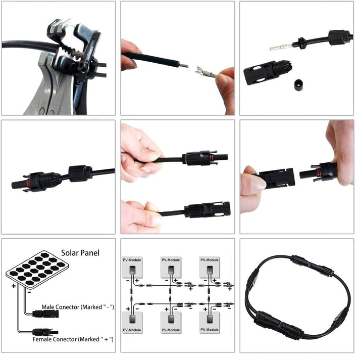 25Pairs / 50PCS Solar Connectors - Male & Female IP67 Waterproof Connector (25 Pairs Solar connectors)