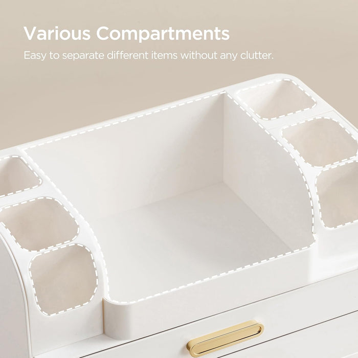 Makeup Organizer for Vanity with Brush Holder, Large Bathroom Countertop Cosmetic Organizer Skin Care Storage, Easy to S