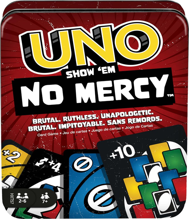 UNO Show ‘em No Mercy Card Game in Storage Tin,Ages 7+