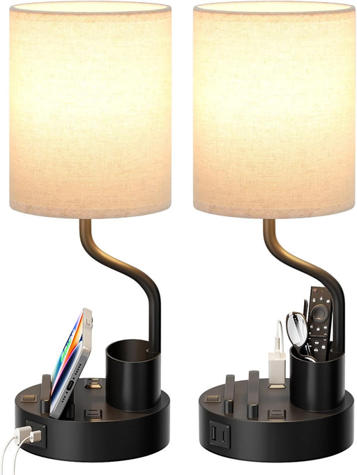 Bedside Lamps for Bedroom Set of 2 - Table Desk Lamp for Nightstand