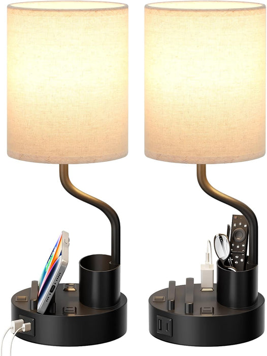 Bedside Lamps for Bedroom Set of 2 - Table Desk Lamp for Nightstand