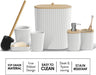 Bathroom Set - White Bathroom Accessories Set, 6PC Bathroom Accessory Set, Bathroom Sets with Toilet Brush, Trash Can & Soap Dispenser