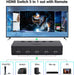 HDMI Switch 5 in 1 Out, 4K@60Hz, with Remote, HDR, VRR, 3D, Black
