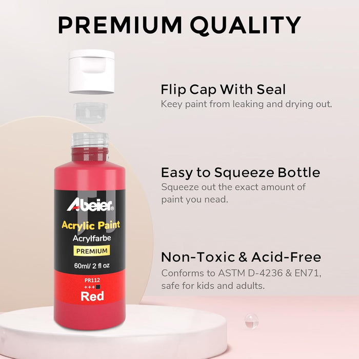 Acrylic Paint Set, 56 Colors x 2 oz, Non-Toxic Matte Paint