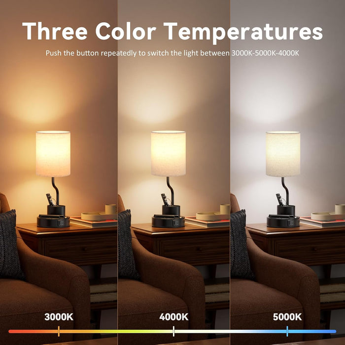 Bedside Lamps for Bedroom Set of 2 - Table Desk Lamp for Nightstand