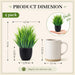 4 Pack Mini Fake Plants in Black Pots, 7" Bathroom & Desk Decor