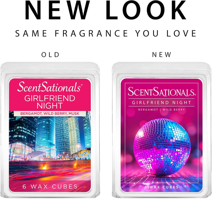 Girlfriend Night, Wild Berry Scent Wax Melts 10oz (24 Cubes)