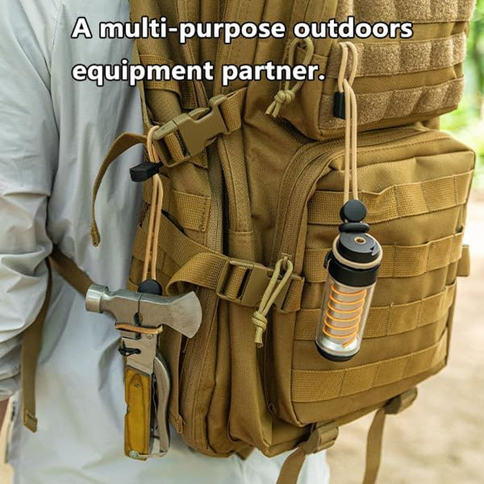 6-Pack Elastic Rope Fasteners - Backpack Accessories for Organizing Gear, Trekking Poles, or Camping Equipment (Army Green/Khaki/Orange)